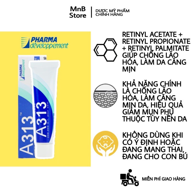 Kem A313 Retinol Pommade Cream ngăn ngừa mụn chống lão hóa và se khít lỗ chân lông 50ml